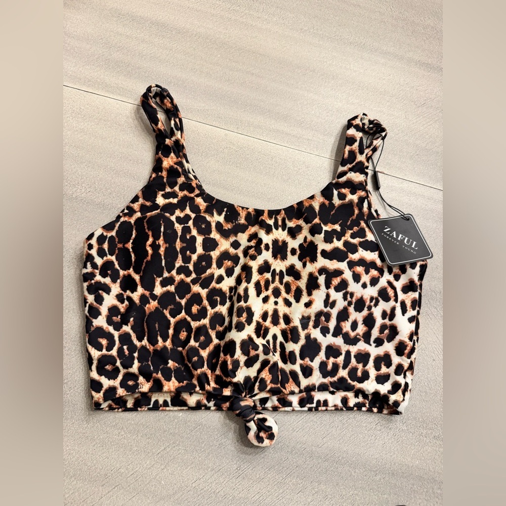 New Zaful Leopard Print Bikini/Tankini Set | High Waisted - Picture 2 of 9